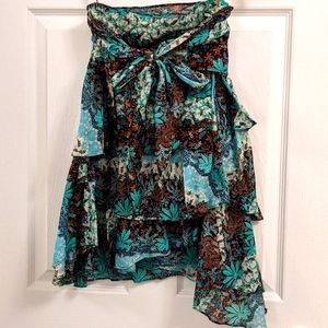 French Connection Asymmetrical Ruffle Skirt Sz 2